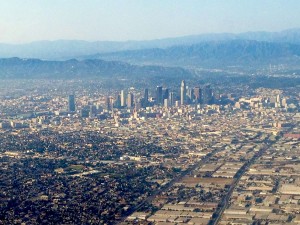 Flying into the city of angels